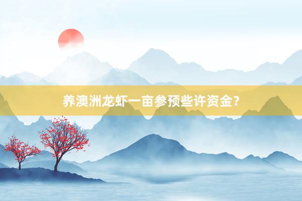 养澳洲龙虾一亩参预些许资金？